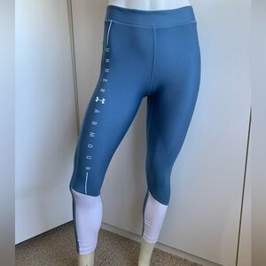 Under Armour Heatgear high waisted blue pull on compression leggings